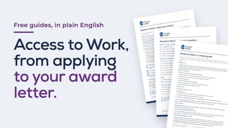 Free Access to Work guides in plain English: from applying to your award letter
